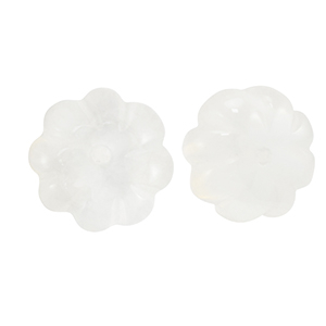 Pierres naturelles perles verre fleur Blanc transparent