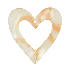 Pendentifs en r&eacute;sine c&oelig;ur Orange cuivr&eacute;