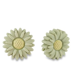 Perles en silicone fleur Vert sauge