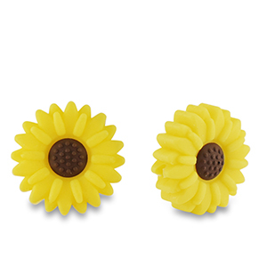 Perles en silicone fleur Jaune