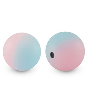 Perles en silicone 15mm Bleu-rose