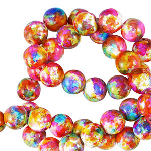 Perles en c&eacute;ramique 6mm Multicolore