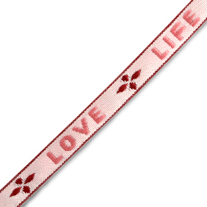 Ruban texte "love life" Rose-rouge chaud