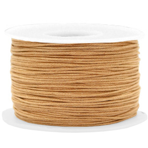 Fil en coton cir&eacute; wax 1mm Camel