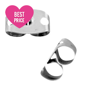 Papillons boucles d'oreiles en acier inox argent&eacute; 