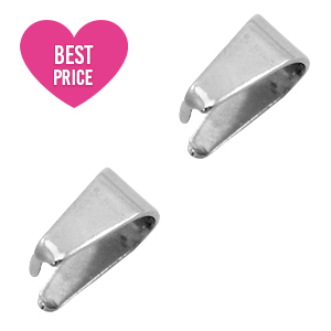 Appr&ecirc;ts en acier inox b&eacute;li&egrave;re sans anneau 7x4mm Argent&eacute;