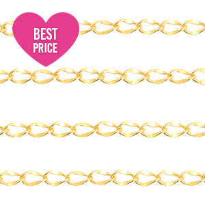 Appr&ecirc;ts en acier inox cha&icirc;ne maille jaseron dor&eacute;