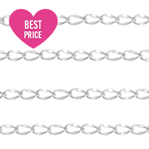 Appr&ecirc;ts en acier inox cha&icirc;ne maille jaseron argent&eacute;