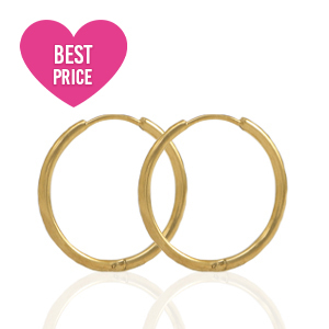 Boucles d'oreilles en acier inox cr&eacute;oles 17mm Dor&eacute;