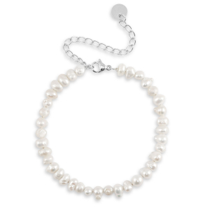 Bracelets en acier inox perles Argent&eacute;