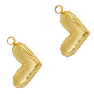 Breloques en acier Inox coeur Dor&eacute;