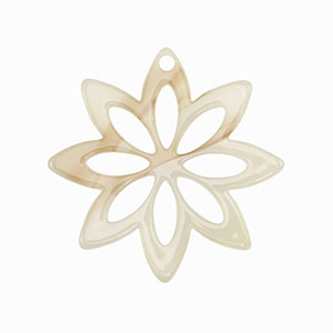 Pendentifs en r&eacute;sine fleur Beige