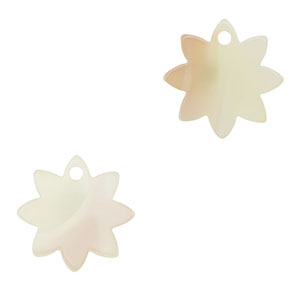 Pendentifs en r&eacute;sine fleur Beige