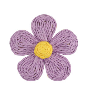 Pendentifs en Raphia fleur 55mm Lilas-jaune