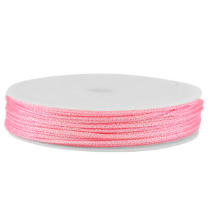 Fil macram&eacute; tress&eacute; 1mm Rose m&eacute;tallique