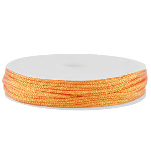 Fil macram&eacute; tress&eacute; 1mm Orange m&eacute;tallique