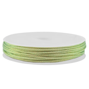 Fil macram&eacute; tress&eacute; 1mm Vert clair-dor&eacute; m&eacute;tallique