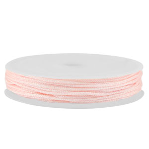 Fil macram&eacute; tress&eacute; 1mm Rose clair m&eacute;tallique