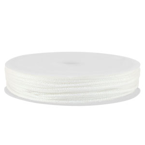 Fil macram&eacute; tress&eacute; 1mm Blanc m&eacute;tallique
