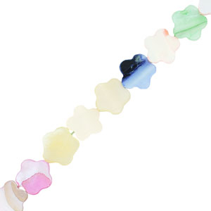 Perles coquillage fleur Multicolore pastel