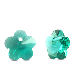 Pendentifs en verre Crystal glass fleur Vert fonce