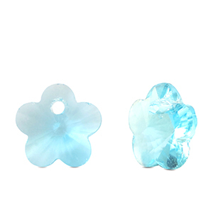 Pendentifs en verre Crystal glass fleur Aqua