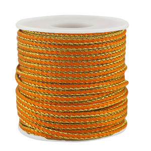 Cordon tress&eacute; tendance 2.3mm Orange-dor&eacute;
