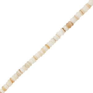 Perles coquillage disque Blanc-sable marron