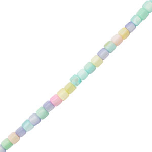 Perles coquillage tube Pastel multicolore
