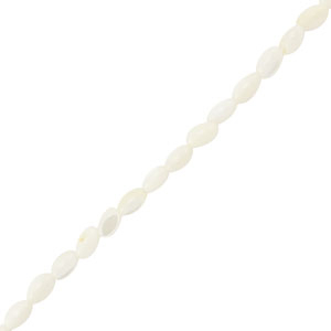 Perles coquillage ovale Blanc