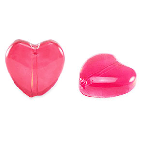 Perles en verre coeur Rose rouge