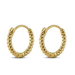 Boucles d'oreilles en acier Inox cr&eacute;oles Dor&eacute;