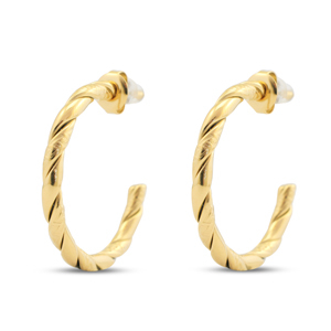 Boucles d'oreilles / puces en acier Inox cr&eacute;oles Dor&eacute;