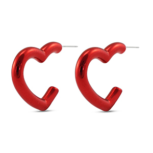 Boucles d'oreilles tendance coeur Rouge