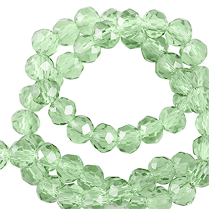 Perles &agrave; facettes 6x4mm disque Heishi Vert agrume-pearl shine coating