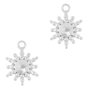 Breloques en acier Inox soleil Argent&eacute;