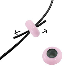 Perles stoppeurs &eacute;maill&eacute;e 10x4mm Rose clair