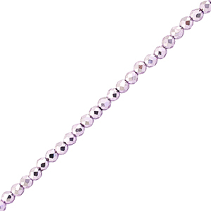 Perles &agrave; facettes 2mm rondes Violet m&eacute;tallique