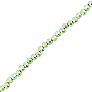 Perles &agrave; facettes 2mm rondes Vert m&eacute;tallique