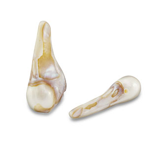 Perles d'eau douce irr&eacute;guli&egrave;res Blanc naturel-marron