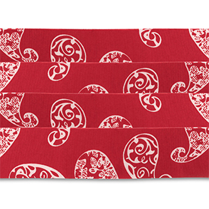 Lot de 4 bandanas Rouge-blanc