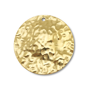 Breloques en acier Inox rond Dor&eacute;