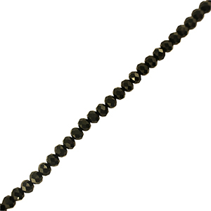 Perles &agrave; facettes 6x4mm disque Heishi Noir