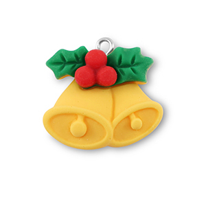 Pendentifs en r&eacute;sine cloches de No&euml;l Orange-vert-rouge
