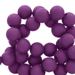 Perles acryliques 6 mm Violet fonc&eacute;