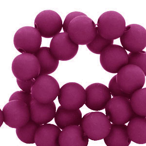 Perles acryliques 6 mm Rouge vin de baies