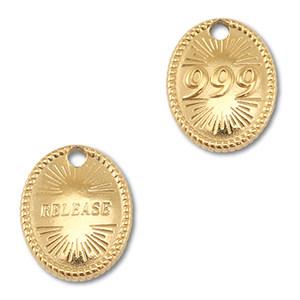 BY31&reg; Breloque en acier Inox num&eacute;ros des anges 999 / release Dor&eacute;