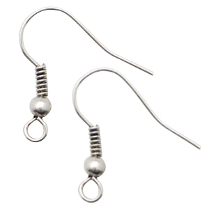 Boucles d'oreilles crochets en m&eacute;tal DQ Argent&eacute; antique (sans nickel)