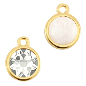 M&eacute;tal DQ serti 1 anneau pour cabochon 7mm et flatback Swarovski SS34 Dor&eacute; (sans nickel)