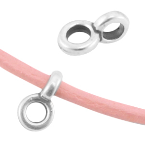 DQ m&eacute;tal pendentif avec anneau &Oslash;2.2mm Argent&eacute; antique (sans nickel)